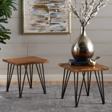 Alonnie Solid Wood Top End Table Set