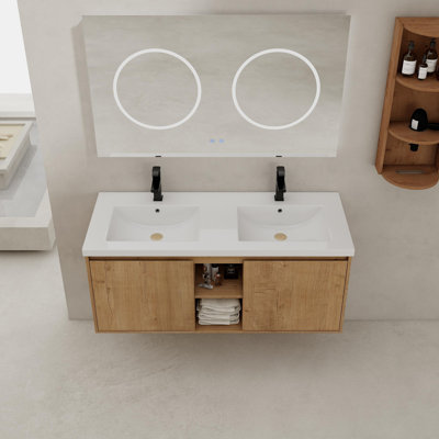 Meuble-lavabo mural 48 po avec double lavabo