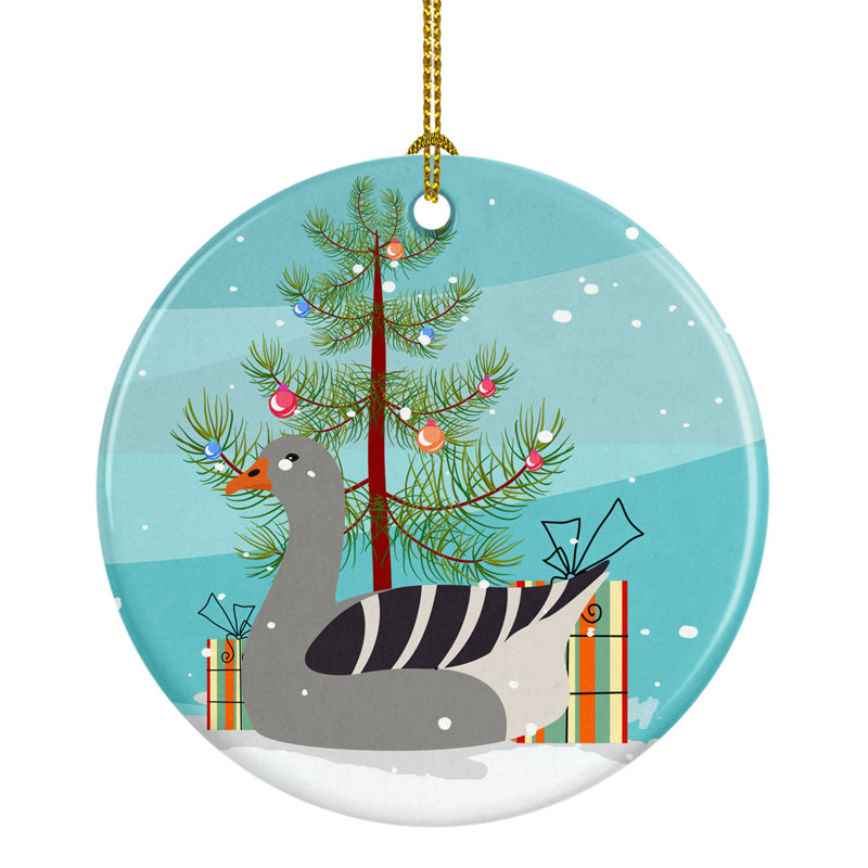 Ornement en céramique d’oie de noël pilgrim