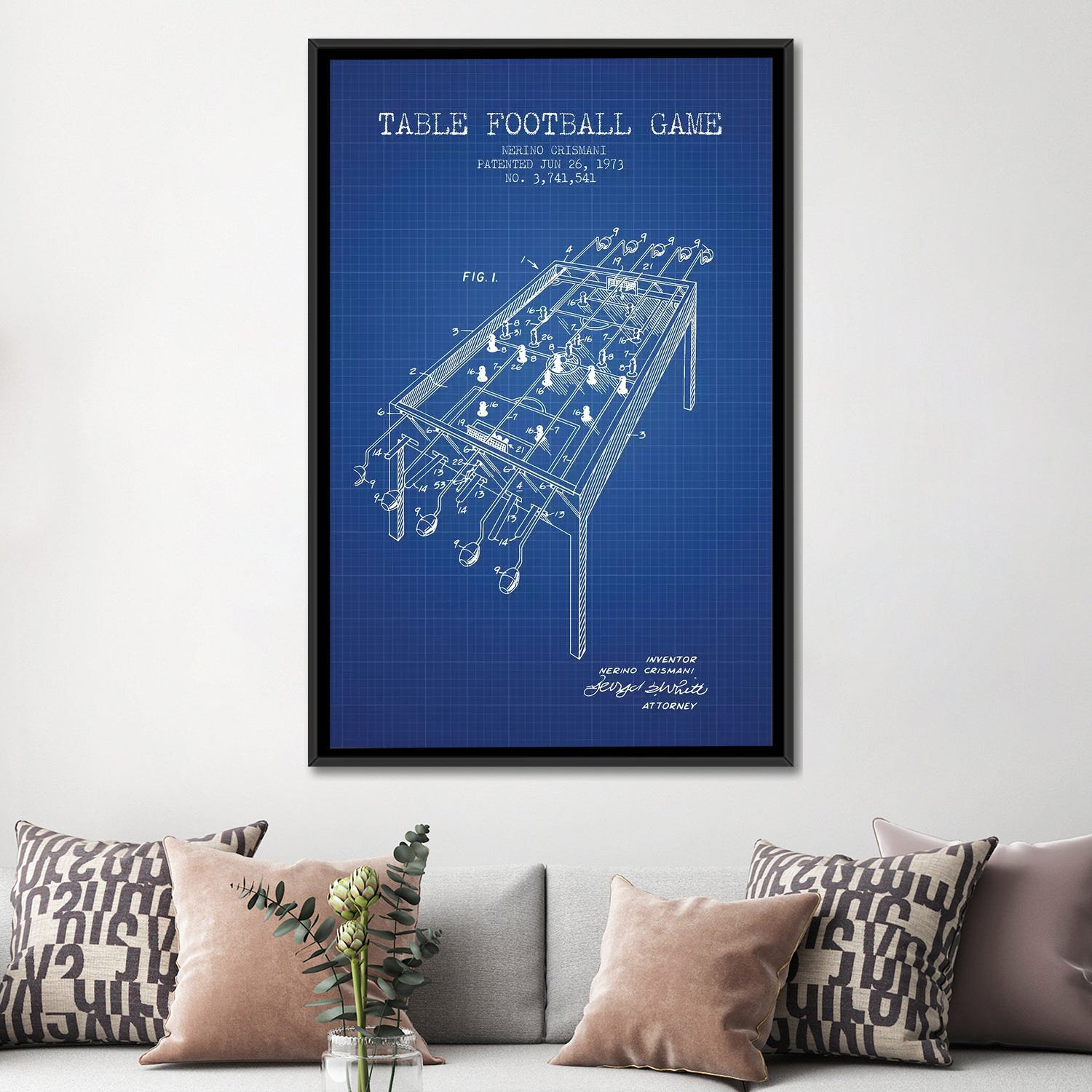 Williston Forge 'Football Helmet Blueprint Chalkboard Patent' Graphic Art Print on Canvas, Size: 18 H x 26 W x 1.25 D, Green