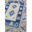 Tapis unique bleu / ivoire / bleu marine / beige Sultanhani 4 pi x 6 pi années 1960