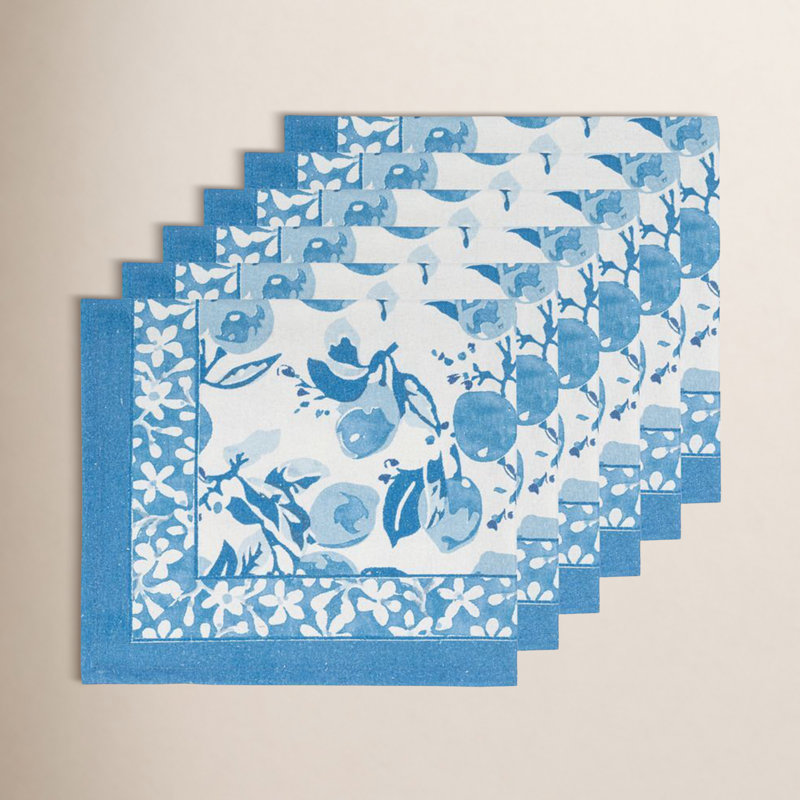 Aazad Citron Napkins - 19" x 19", Blue