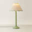 Nephi Bobbins Painted Table Lamp with Tapered Natural Linen Trim Scallop Shade-1764497640-1768459582-1768459580