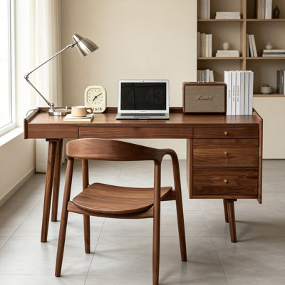 Exquisite  Nut-Brown Cherry Solid Wood Desk