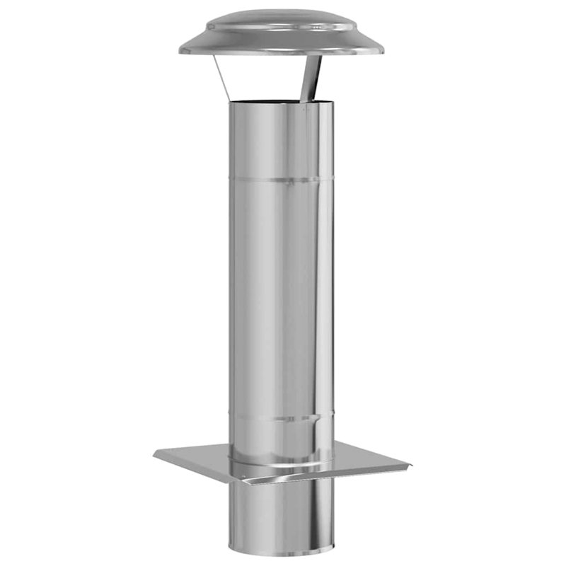 Chimney Head Extension Silver Stainless Steel, 65cm H x 25cm W x 25cm D