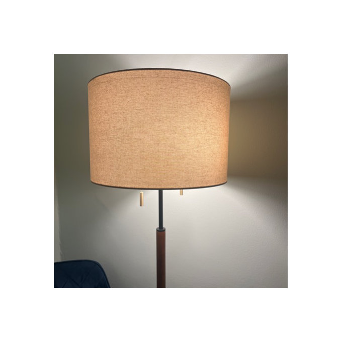 Kenley 62'' Traditional Floor Lamp - Black/Brown