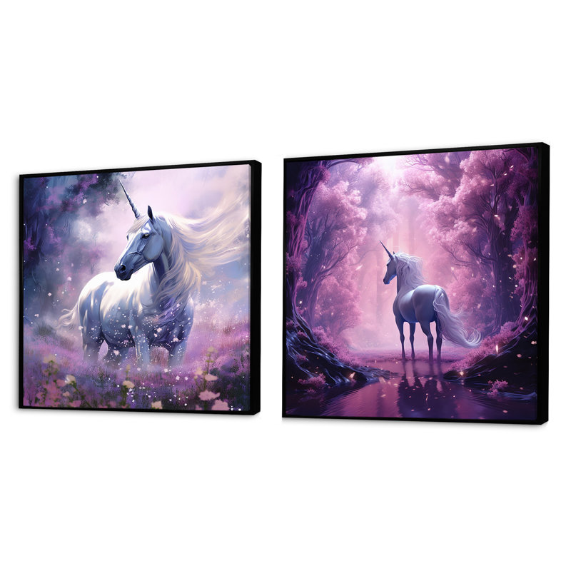 "Luminaire lavande" 2 pièces, Cadre flottant noir, H 16 po x l 33 po
