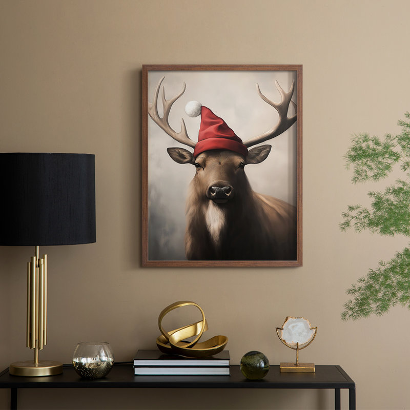 «Christmas Holiday Art», série 2-XCVI, reproduction encadrée - bois massif