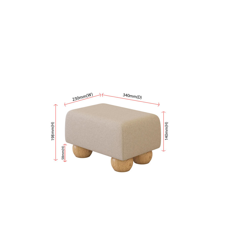 Blima Accent Stool, Natural, Poz, Marl Grey