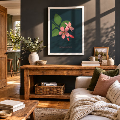Honeysuckle Study Botanical - Framed Print