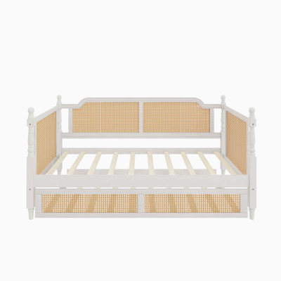 Traditional Style Rattan Full Size Cleoda With Full Size Trundle For Limited Space, Guest Room by Bay Isle Home