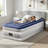 Blue & White Air Mattress With Built-In Pump Comfort Blow Up Mattress-1854429361