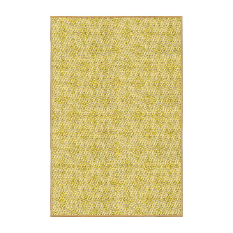 Tapis géométrique en laine jaune, Rectangle 2 pi x 3 pi