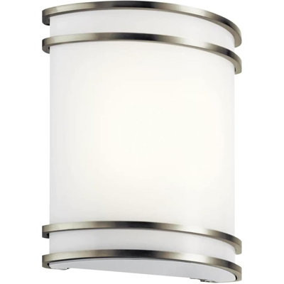 Applique murale murale en nickel brossé 3CCT (3000K / 4000K / 5000K) réglable et à intensité variable de 12W avec abat-jour en verre pour chambre à coucher, escalier, salle de bain, couloir et entrée (paquet de 1)