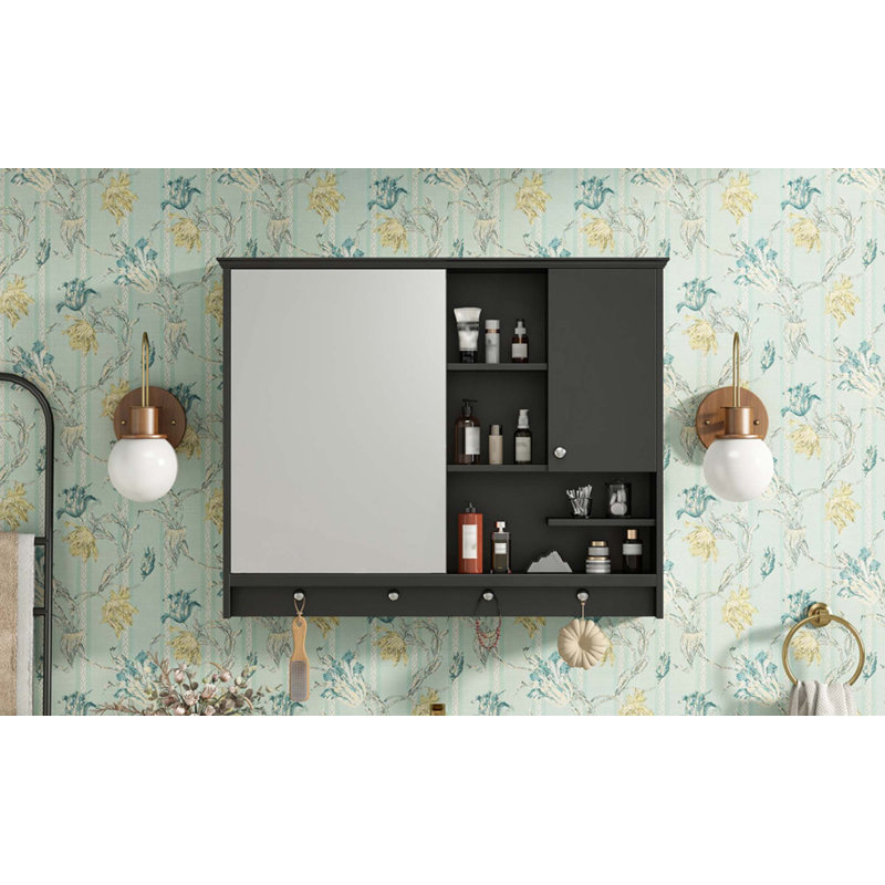 Armoire à pharmacie murale de 36 pouces, armoire de rangement pour salle de bain avec porte miroir et tablette ajustable, armoire à miroir pour salle de bain