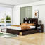 Lit plateforme en bois avec lit gigogne, tablettes et tiroirs Preli-93363207