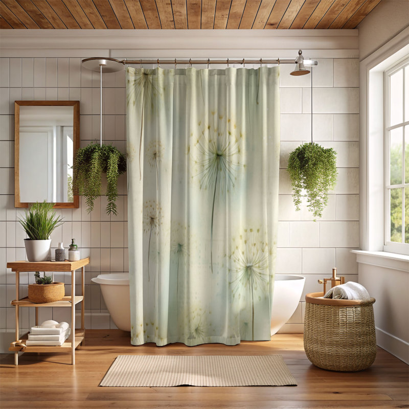 Rideau de douche Dandelion Serenity - Premium, H 74 po x l 71 po