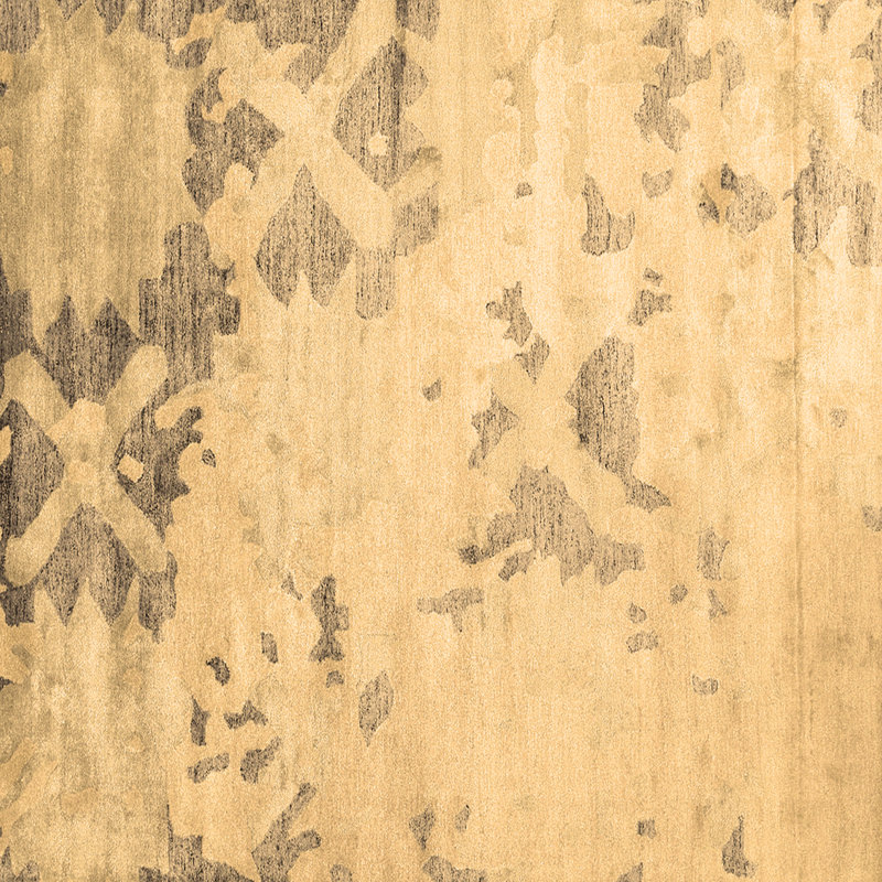 Tapis contemporains brun lavable à la machine 2590, Carré de 6 pi