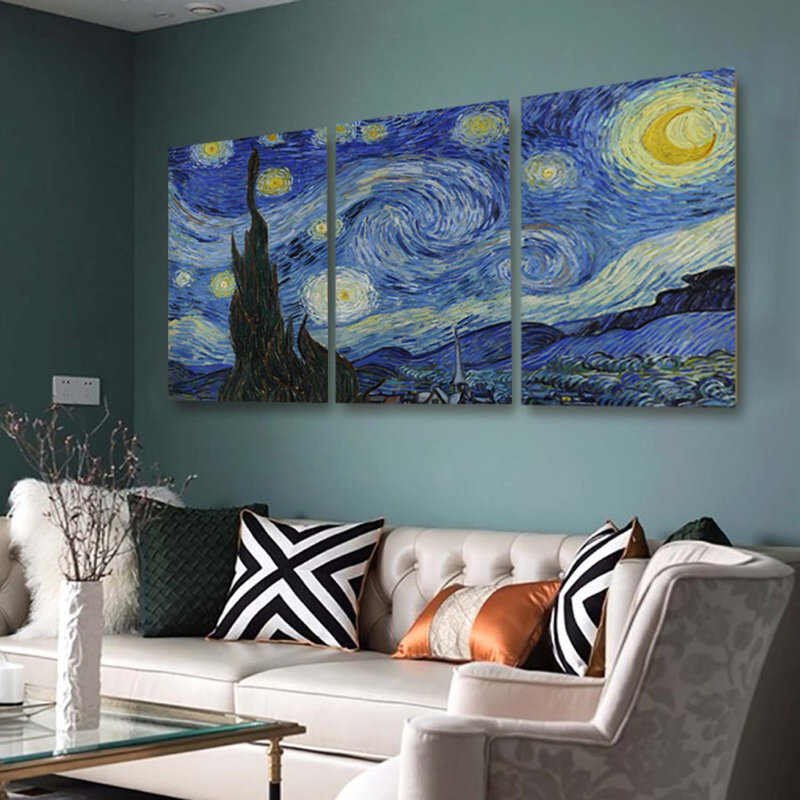 «Nuit étoilée» par Vincent Van Gogh, H 32 po x l 48 po
