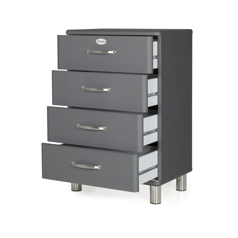 Commode 4 tiroirs Malibu, Gris