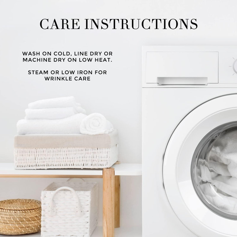 Rideau de douche simple rayé 100% coton Catalina, Blanc / chambray