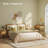 Delaylah Bed Frame, with Rattan-Like Adjustable Upholstered Headboard, Boho Style-1757219789