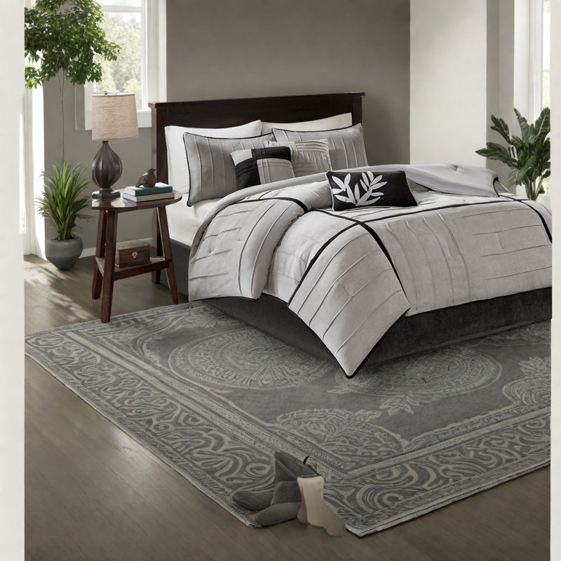 Ensembles de literie en faux suède doux, grand, confort Pintuck moderne pour la maison