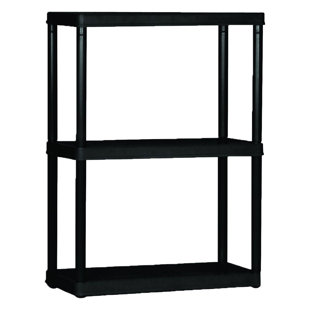 Étagère de rangement solide légère 12 x 24 x 33 pouces, 3 tablettes