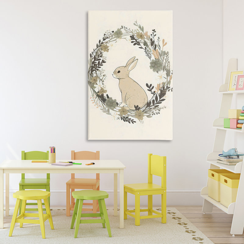 Toile de couronne de lapin pastorale, design par Creative Studio, H 45 po x l 30 po