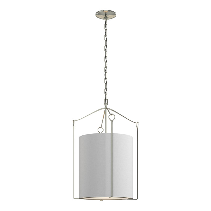 Bow 3 - Light Lantern Cylinder Pendant, Flax, Sterling