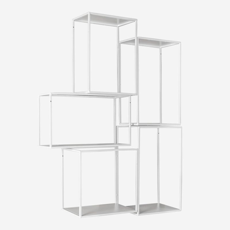 Miltmore 91cm H x 65.5cm W Metal Floating Bookcase, White