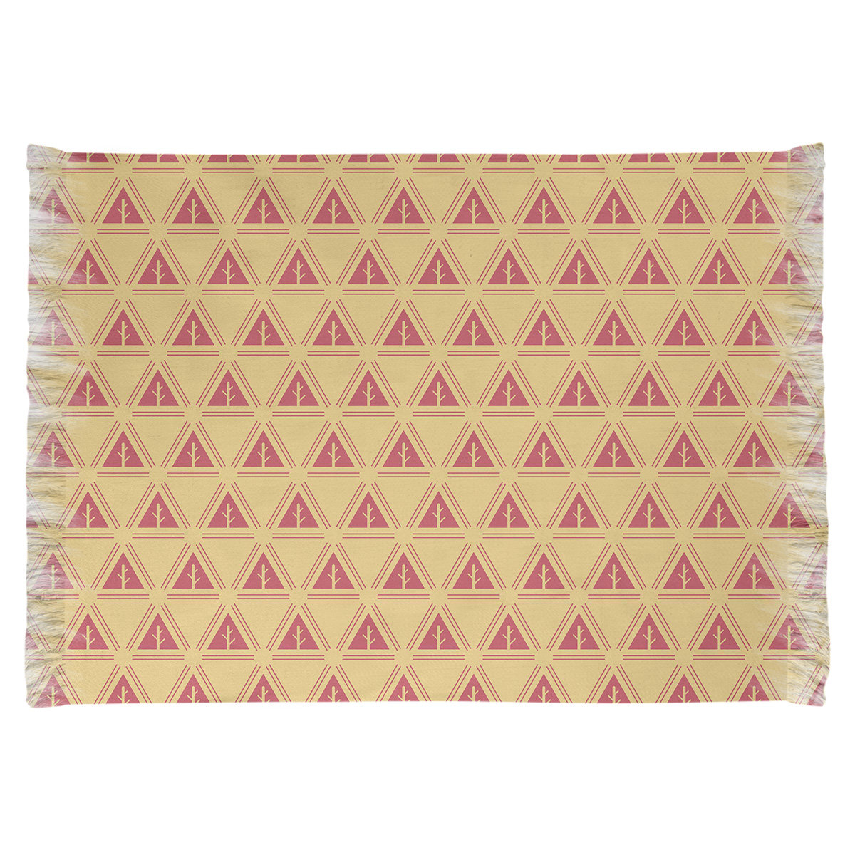 East Urban Home Minimalist Trees Yellow/Red Area Rug | Wayfair