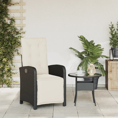 Winston Porter Reclining Patio Chair With Footrest Poly Rattan