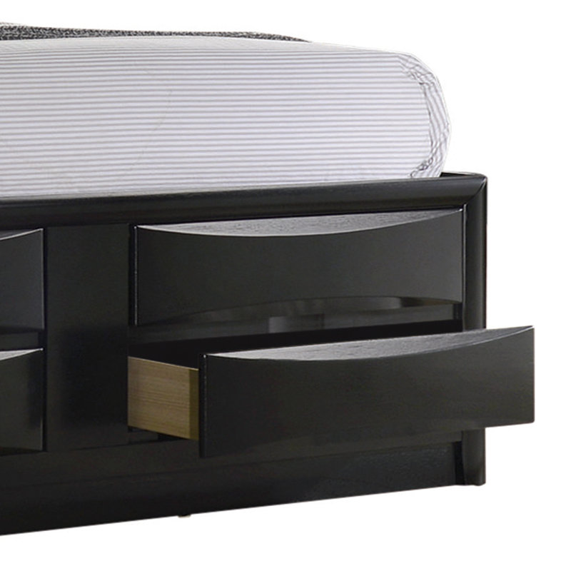 Havran Platform Bed with Storage in Black, California King
