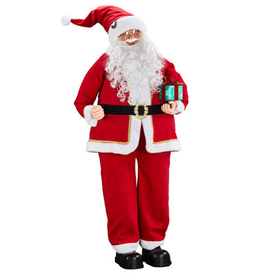 Père Noël 6 pi en tissu rouge