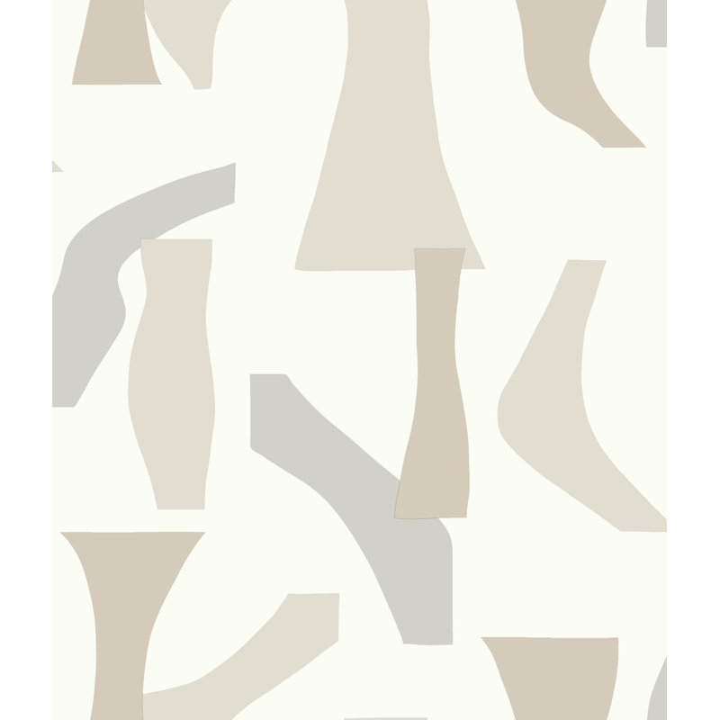 Papier peint adhésif Jacyon Modernist, Neutre, L 20 po x l 20,5 po