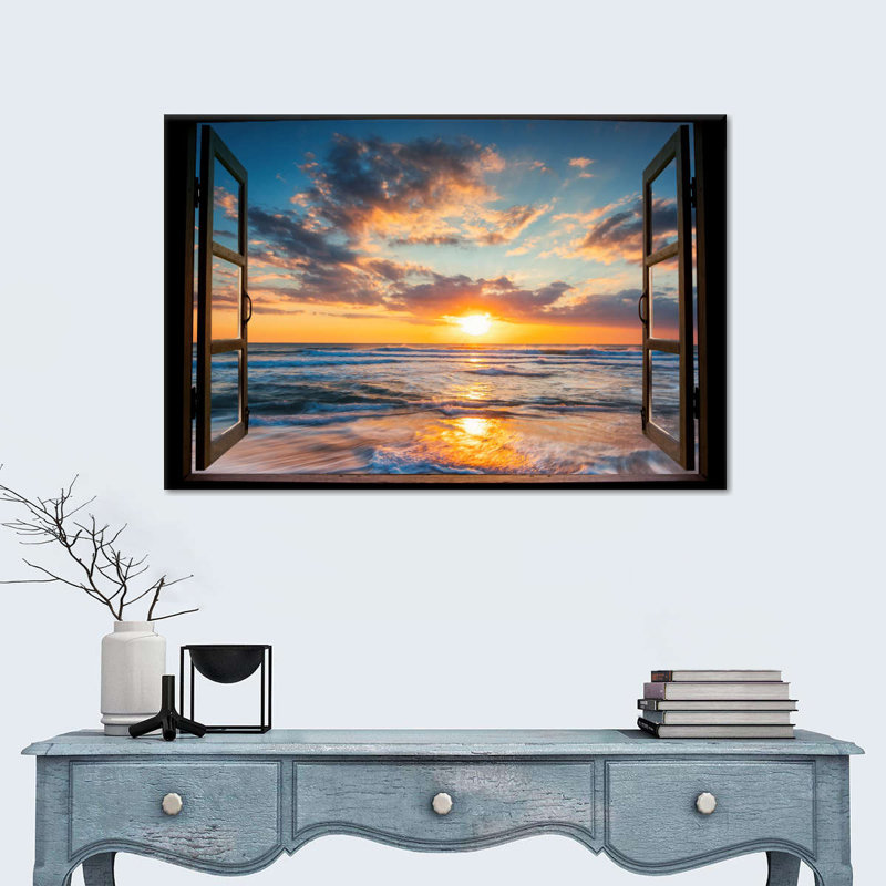 Window To Pacific Beach Canvas Print, 8" H x 12" W x 1" D