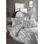 Ensemble de housse de couette en coton et polyester doux, gris et blanc | Comprend une housse de lit et une taie d'oreiller 20 x 31 | 120 fils au pouce carré, lavable à la machine | Enveloppe élégante et fermeture à boutons pour une utilisation facile-119200353-119200361