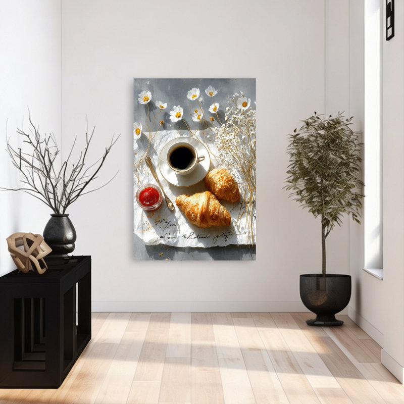 Cozy Morning Spread Elegant Peaceful Rustic Daisy Flower Landscape, art mural, H 48 po x l 32 po