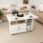 Folding kitchen islands with Storage Shelves and Wheels-129492568