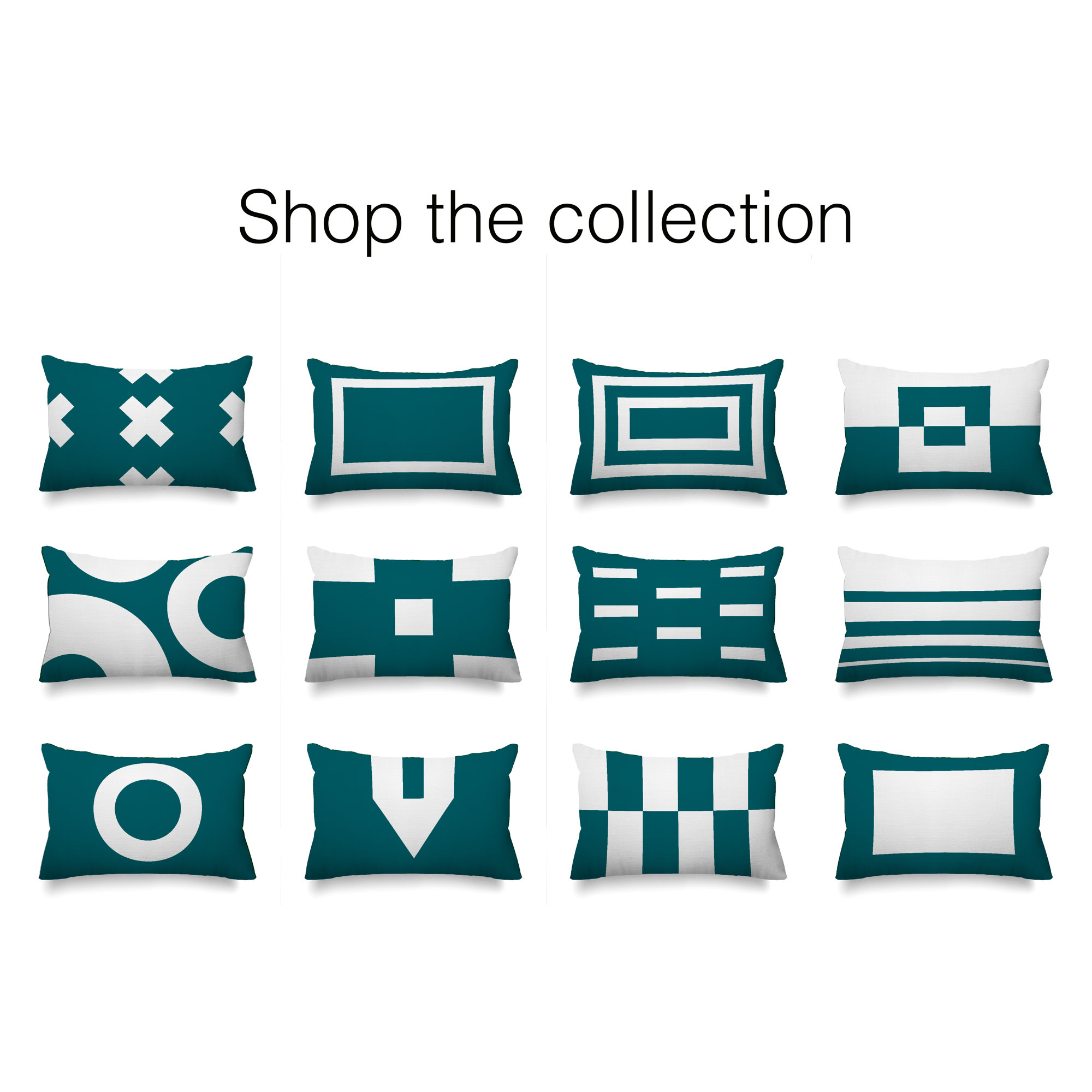 Luella Geometric Indoor/Outdoor Lumbar Throw Pillow, Green