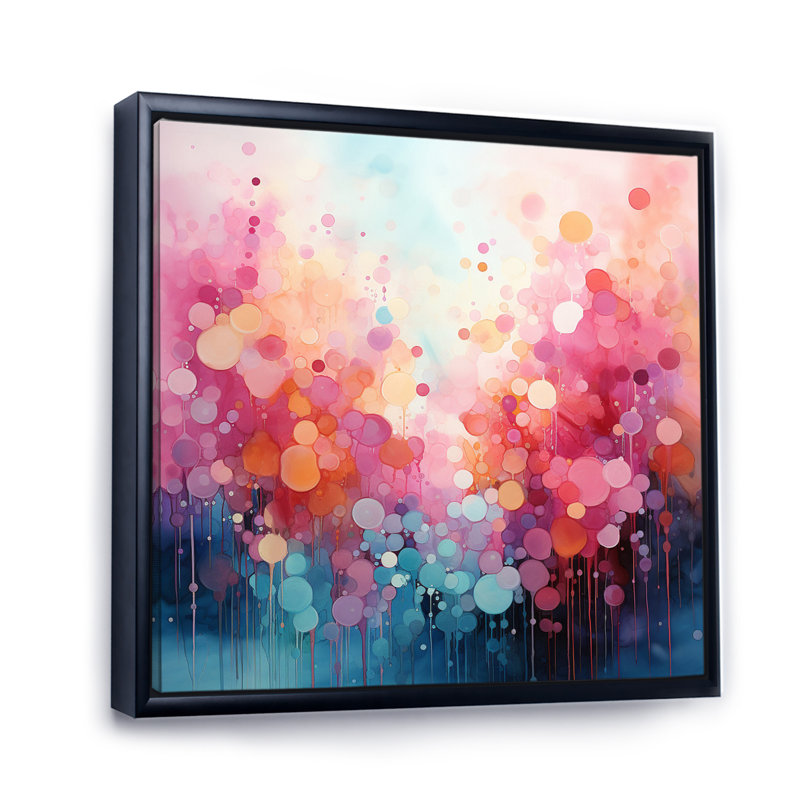 Cotton Candy III - Abstract Landscape Canvas Prints, H 24 po x l 24 po x P 1 po, Cadre flottant noir