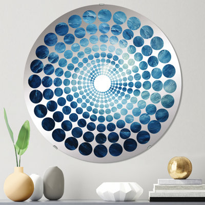 Miroir décoratif à spirales bleues et à spirale bleue MIR106189 C