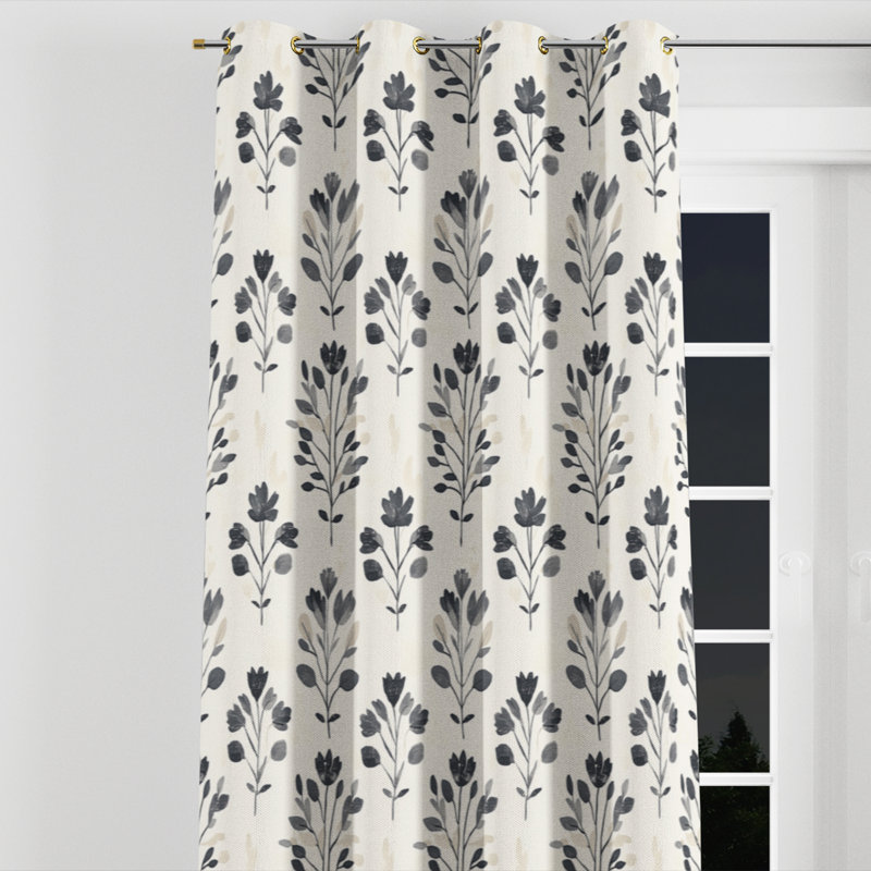 Rideaux floraux pour chambre à coucher - Rideau à œillets Boho Summer Garden Bloom - 1 panneau, L 52 po x L 84 po