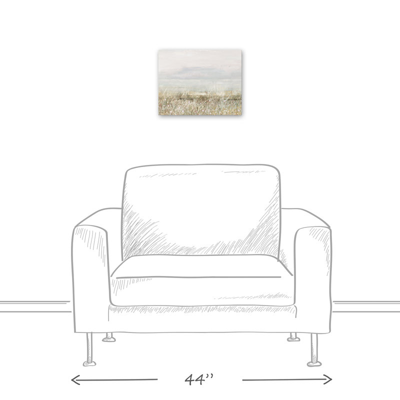 Paysage abstrait sur toile, H 11 po x l 14 po x P 1,25 po