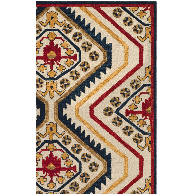 Deyoung Hand Tufted Wool Geometric Rug, Rectangle 5' x 8'