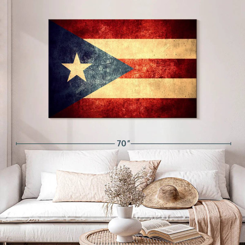 Borges Old Puerto Rican Flag, 32" H x 48" W