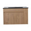 Meuble-lavabo mural compact 30 po avec lavabo en céramique noire