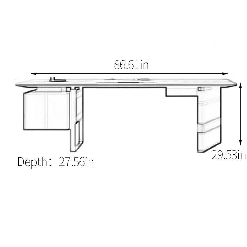 Caver, 29.53" H x 86.61" W x 27.56" D