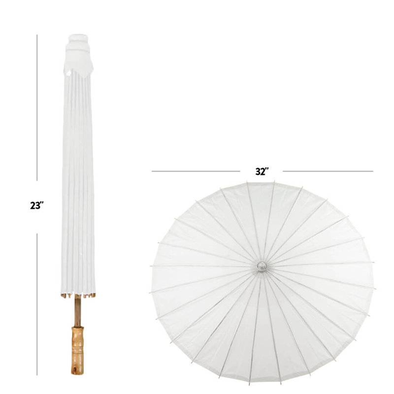 Parasol en papier gris clair 32 po Koyal Wholesale, paquet de 4, Gris